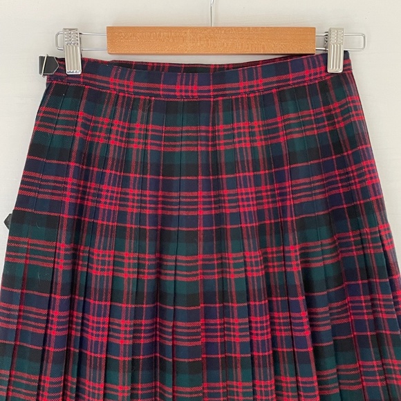 John Morrison Kilt Tartan Plaid Skirt Wool Pleated Made in Scotland UK/14  US/S - Picture 8 of 16